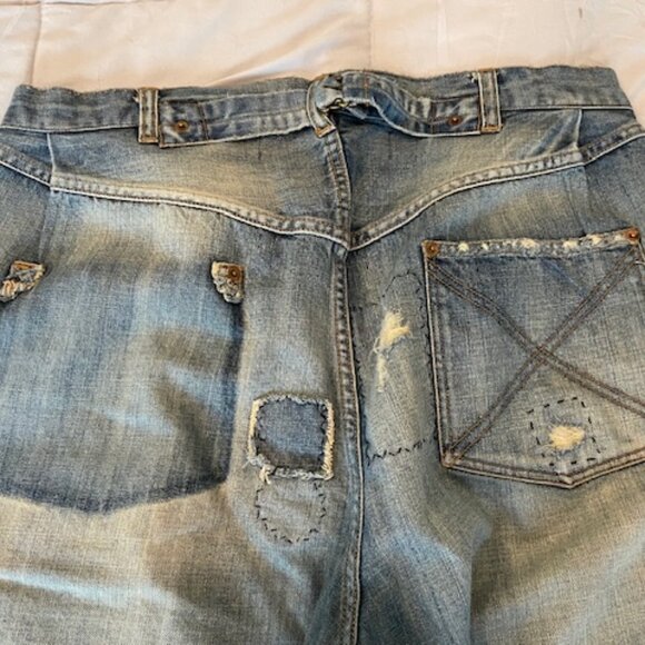 Magnolia Pearl Miners Denim Pants 213 Rare Distressed Mending Patching Destroyed - Picture 14 of 16